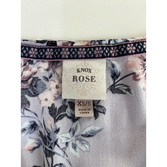 Knox Rose XS/S Cottagecore Boho Shawl Wrap Open Front Kimono Floral Tassels EUC - Picture 3 of 4